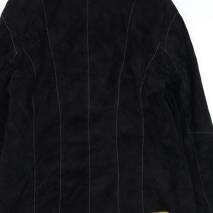 Laura Lebek Womens Black Jacket Blazer Size 10 Hook & Loop