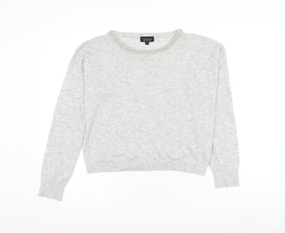 Topshop Womens Grey Round Neck Polyester Pullover Jumper Size 10