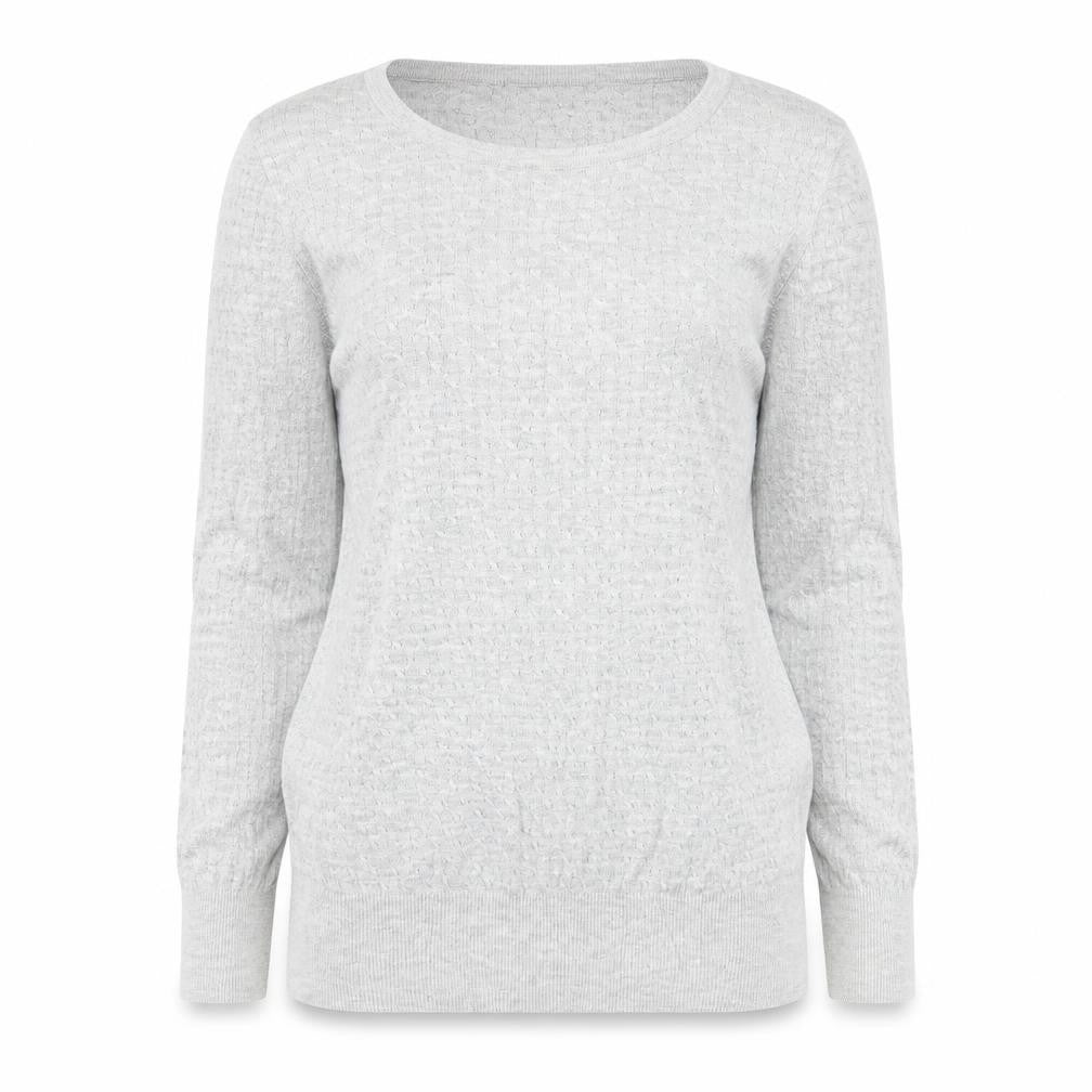 H&M Womens Grey Round Neck Viscose Pullover Jumper Size S