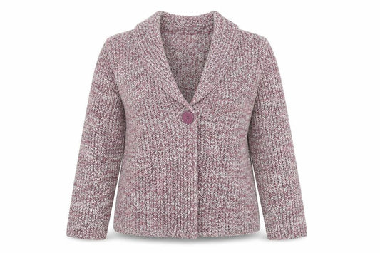 EWM Womens Pink Collared Acrylic Cardigan Jumper Size 10