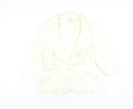 Kaliko Womens White Jacket Blazer Size 8 Button