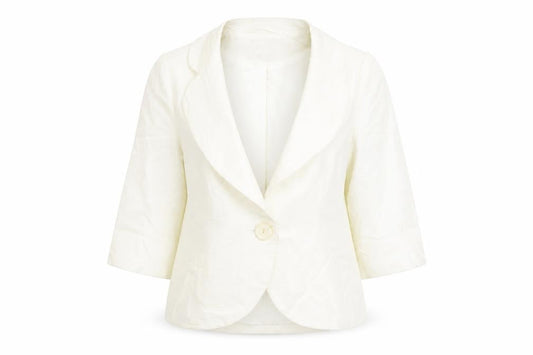 Kaliko Womens White Jacket Blazer Size 8 Button