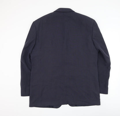 Remus Uomo Mens Blue Polyester Jacket Suit Jacket Size 44