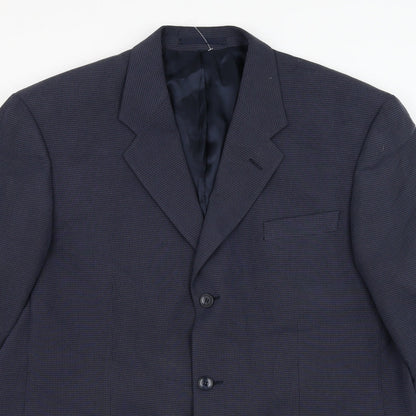 Remus Uomo Mens Blue Polyester Jacket Suit Jacket Size 44