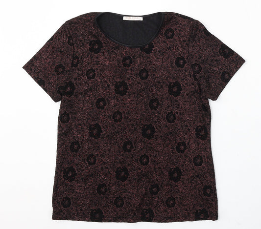 Anna Rose Womens Multicoloured Round Neck Floral Acetate Pullover Jumper Size M