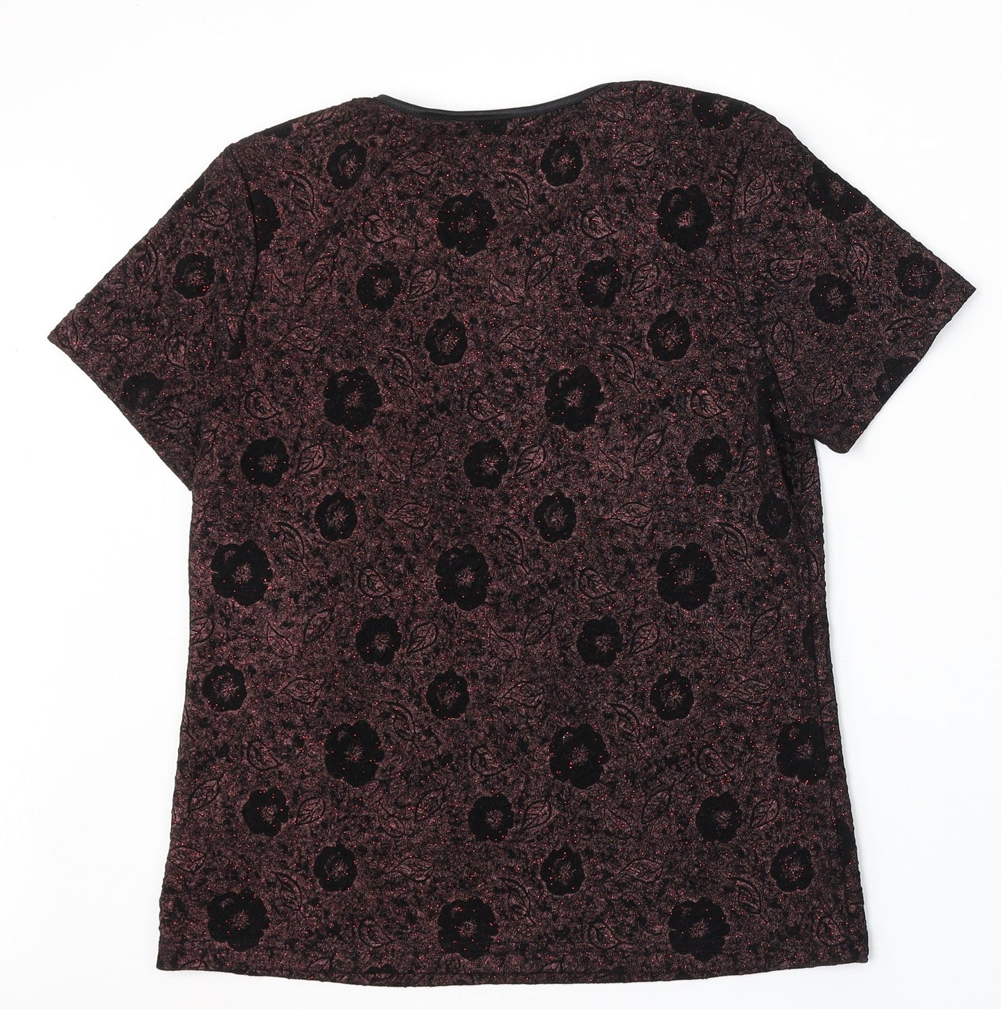 Anna Rose Womens Multicoloured Round Neck Floral Acetate Pullover Jumper Size M