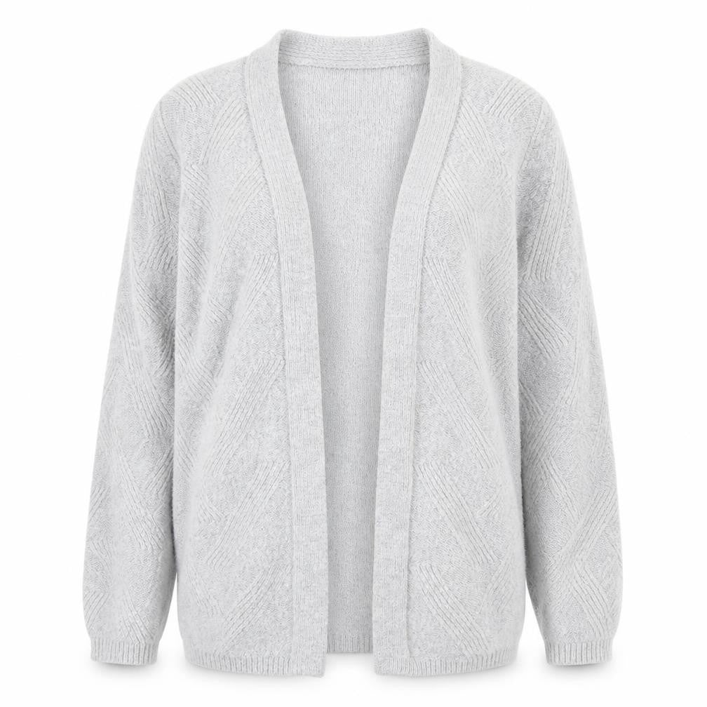 Select Womens Grey V-Neck Acrylic Cardigan Jumper Size M