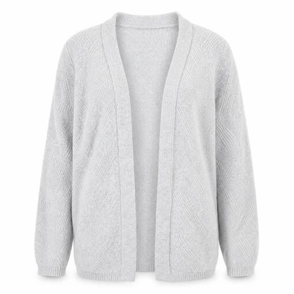 Select Womens Grey V-Neck Acrylic Cardigan Jumper Size M