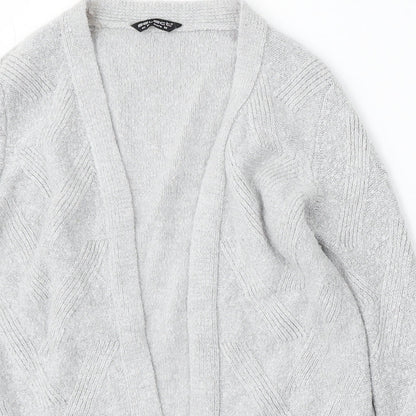 Select Womens Grey V-Neck Acrylic Cardigan Jumper Size M