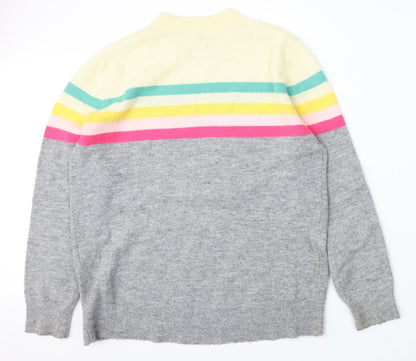Preloved Dear Roses Womens Multicoloured Round Neck Geometric Acrylic Pullover Jumper Size M - Back
