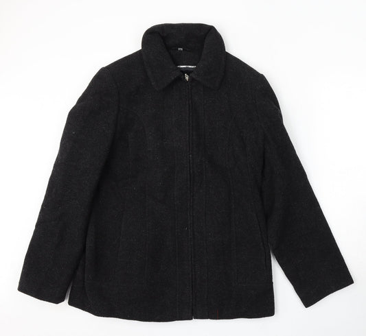 Klass Collection Womens Black Jacket Coat Size 14