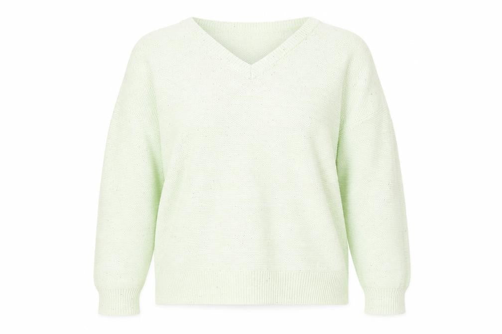 NEXT Womens Yellow V-Neck Cotton Pullover Jumper Size M