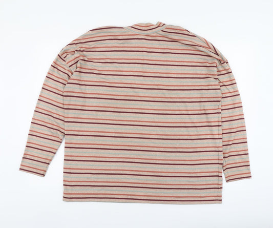 TU Womens Multicoloured High Neck Striped Polyester Pullover Jumper Size 18