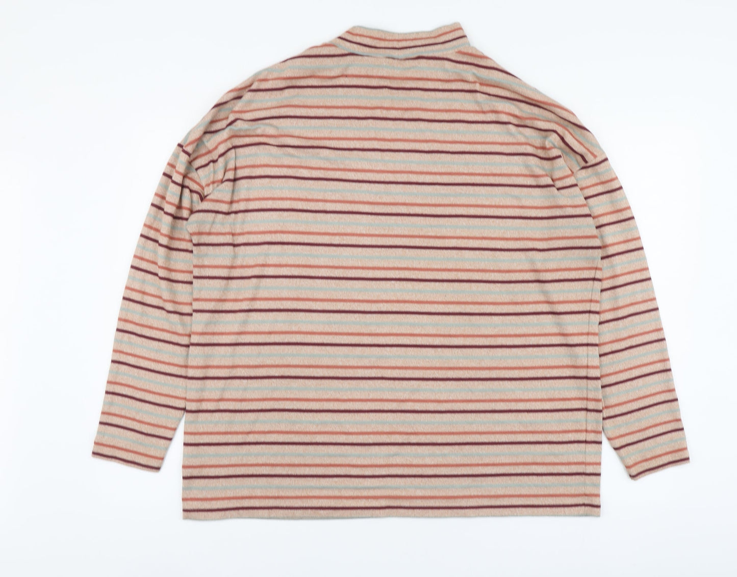 TU Womens Multicoloured High Neck Striped Polyester Pullover Jumper Size 18