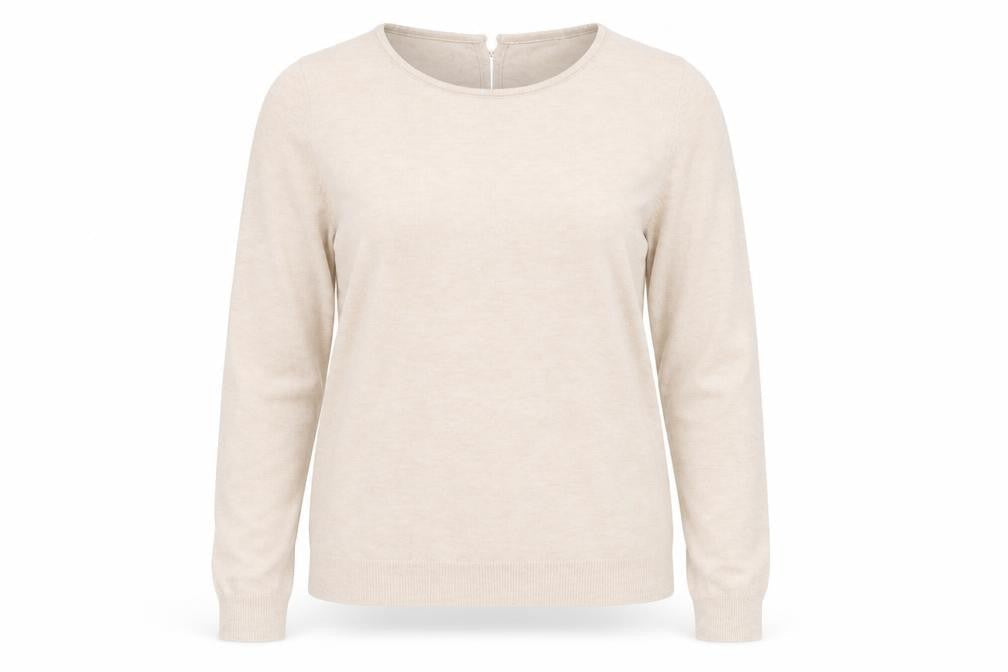 Grace & Mila Womens Beige Round Neck Nylon Pullover Jumper Size L