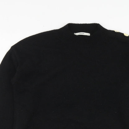 George Womens Black High Neck Polyester Pullover Jumper Size S