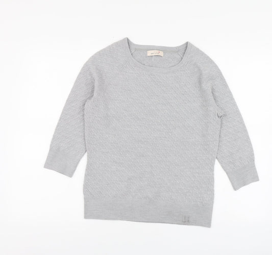 Per Una Womens Grey Round Neck Acrylic Pullover Jumper Size 10