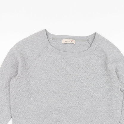 Per Una Womens Grey Round Neck Acrylic Pullover Jumper Size 10