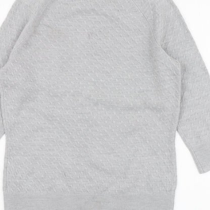 Per Una Womens Grey Round Neck Acrylic Pullover Jumper Size 10