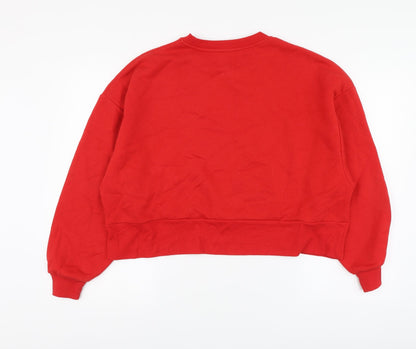 Preloved Disney Womens Red Cotton Pullover Hoodie Size XS - Back