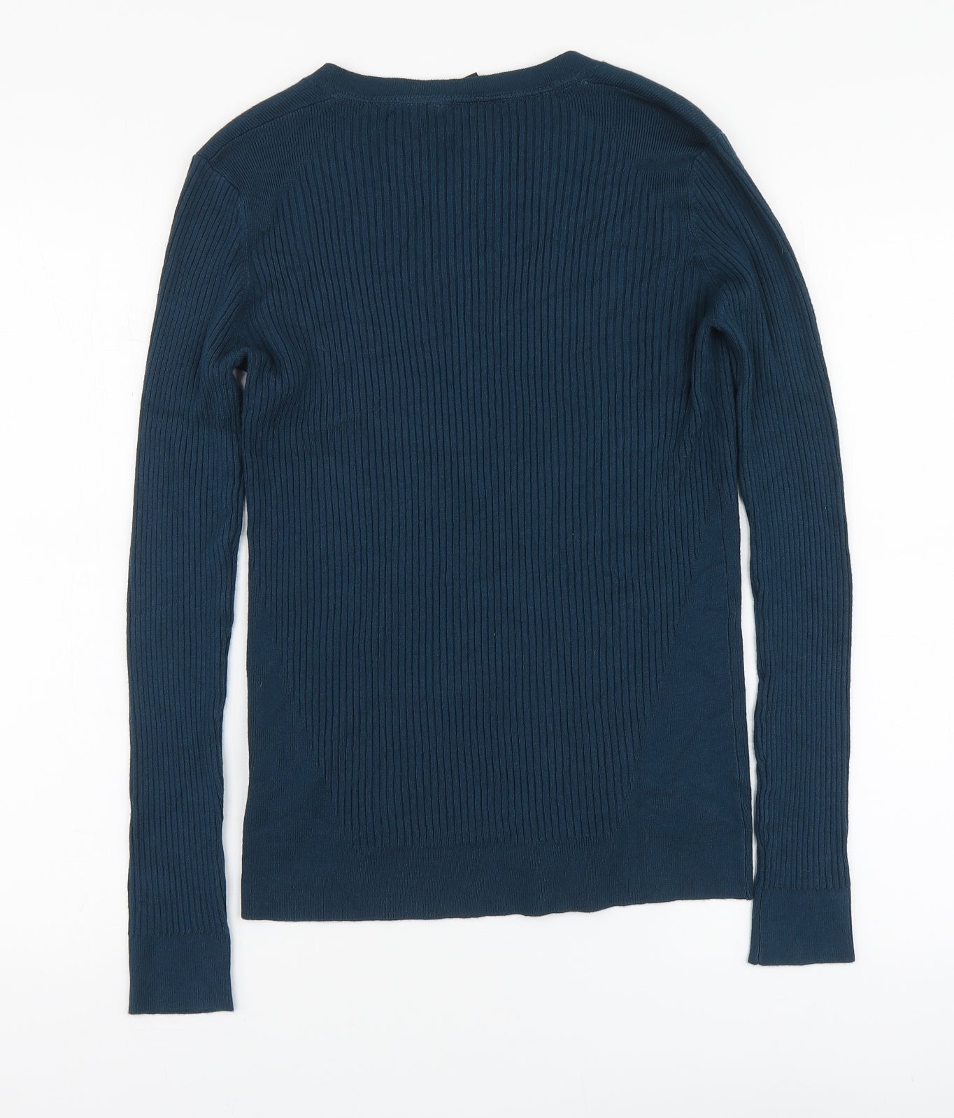 Edit Or's Cut Womens Blue V-Neck Viscose Pullover Jumper Size 14