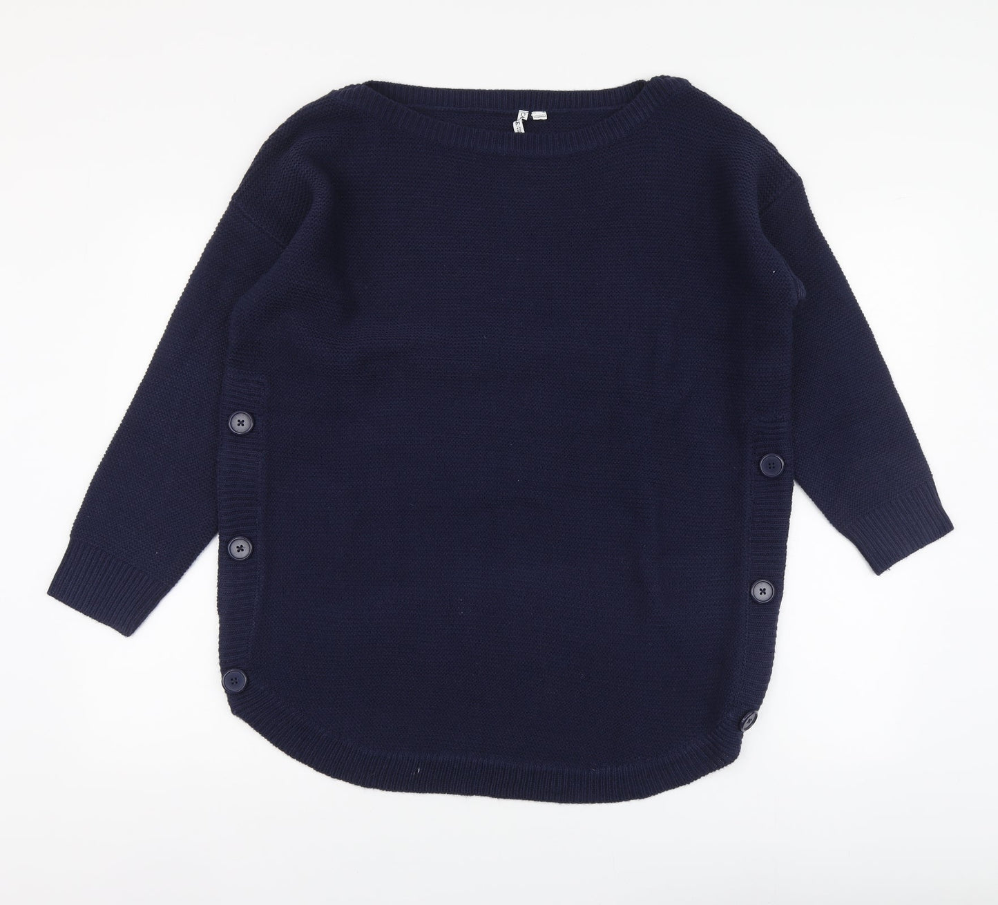Capsule Womens Blue Round Neck Acrylic Pullover Jumper Size 12