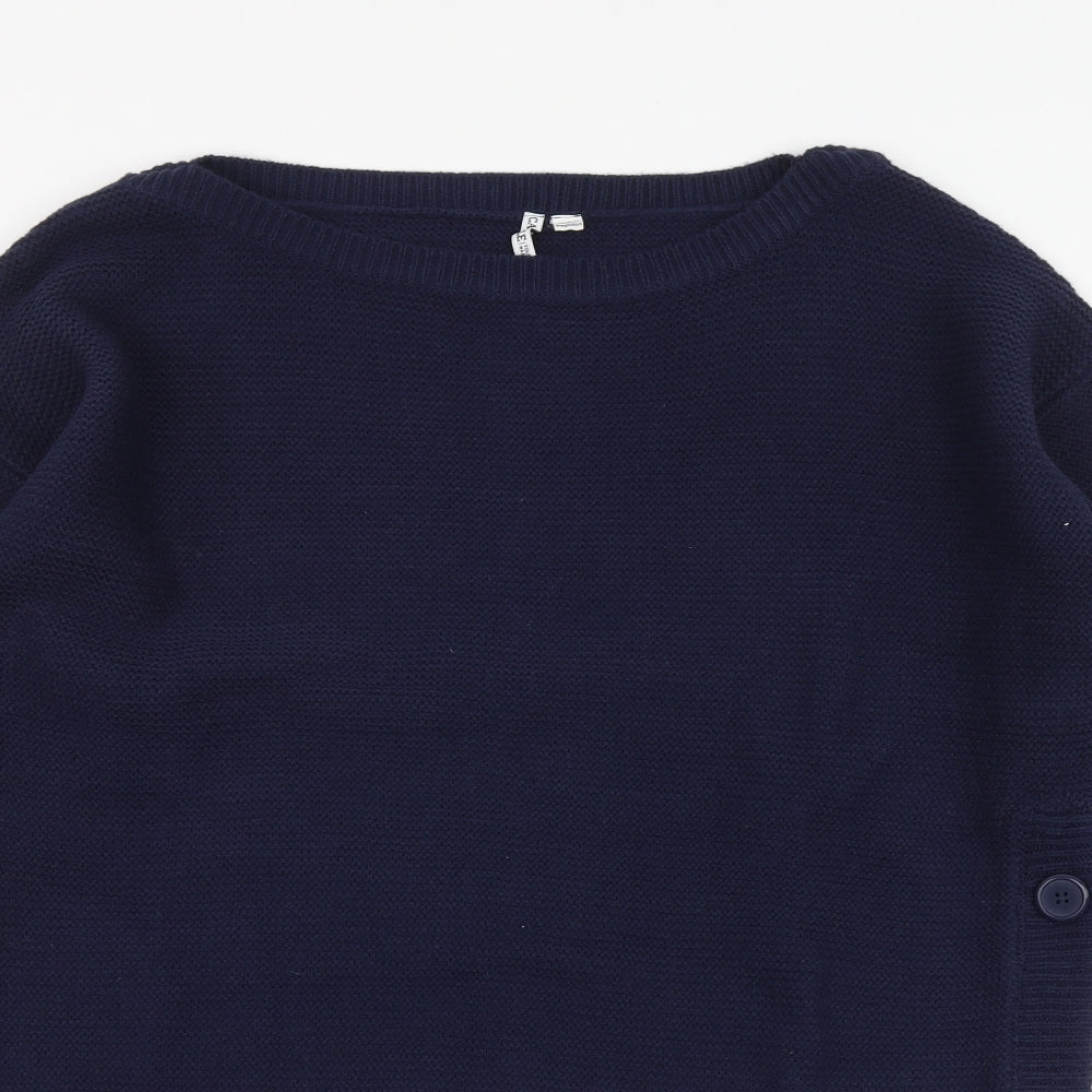 Capsule Womens Blue Round Neck Acrylic Pullover Jumper Size 12
