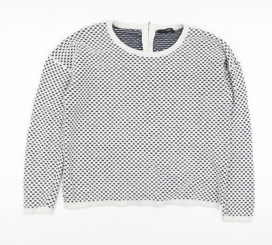 Esmara Womens White Round Neck Acrylic Pullover Jumper Size L