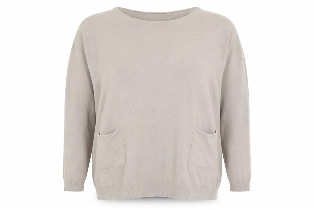Prewon Womens Beige Boat Neck Viscose Pullover Jumper Size M