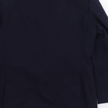 Preworn Mens Blue Polyester Jacket Suit Jacket Size 44