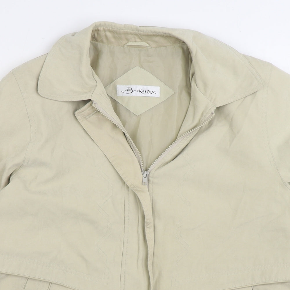 Berkertex Womens Beige Jacket Size 10 Zip