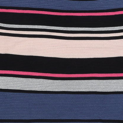 H&M Womens Multicoloured Round Neck Striped Viscose Pullover Jumper Size XS