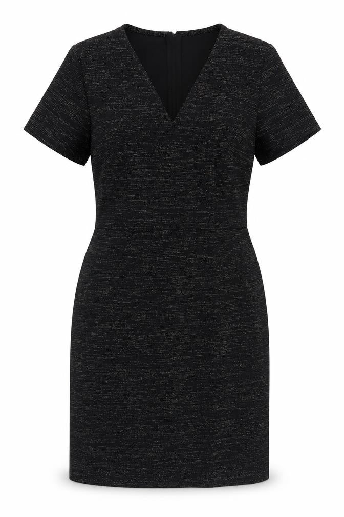 TU Womens Black Polyester Sheath Size 14 V-Neck Pullover
