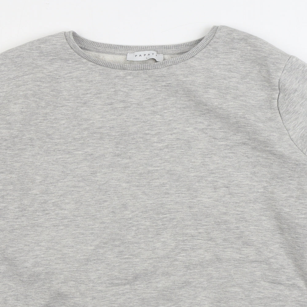 Papaya Womens Grey Polyester Pullover Sweatshirt Size L Pullover