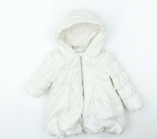 nula bug Girls White Basic Coat Coat Size 2 Years