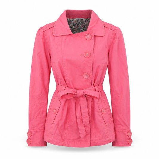 Dunnes Womens Pink Trench Coat Coatigan Size 10