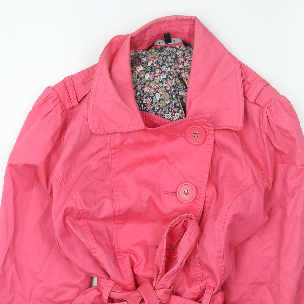 Dunnes Stores Womens Pink Trench Coat Coatigan Size 10