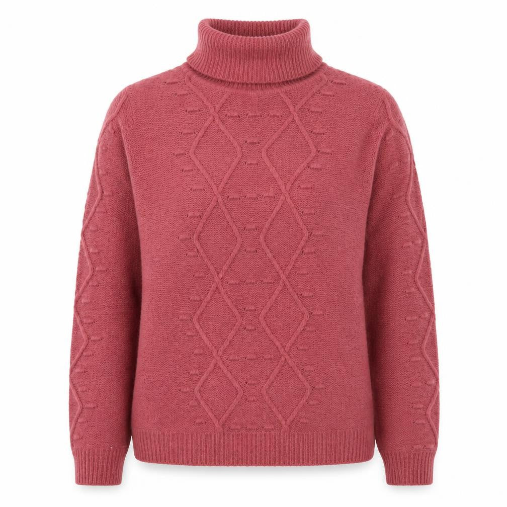 ridge & co Womens Pink Roll Neck Acrylic Pullover Jumper Size 12