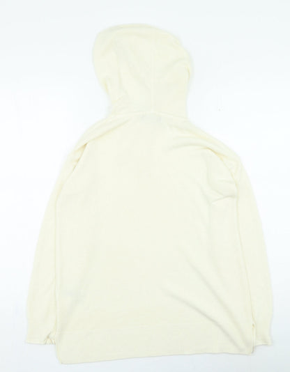 Marks & Spencer Womens Beige Acrylic Pullover Hoodie Size S
