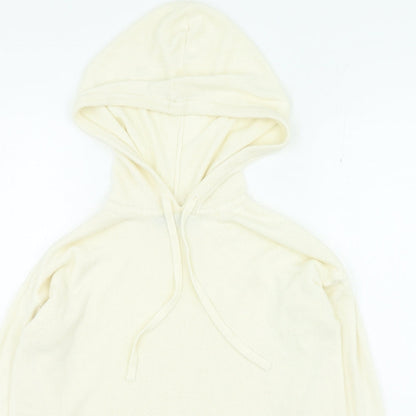 Marks & Spencer Womens Beige Acrylic Pullover Hoodie Size S
