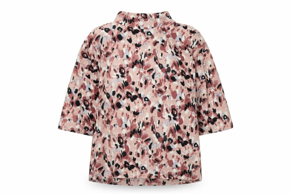 Marks & Spencer Womens Pink High Neck Floral Polyester Pullover Jumper Size L