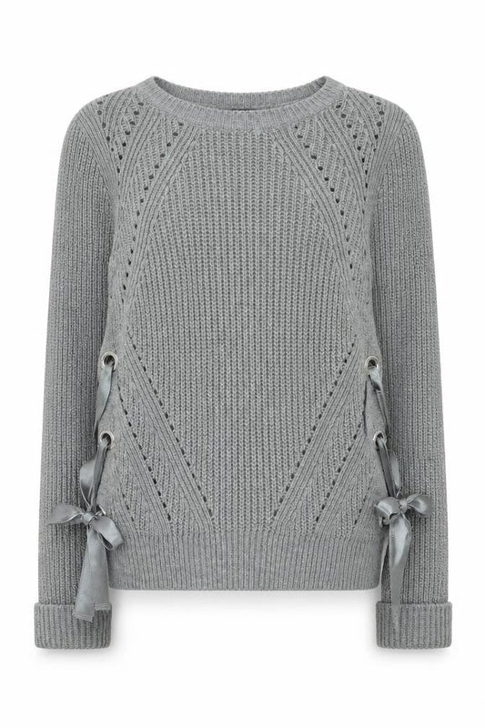 Primark Womens Grey Round Neck Acrylic Pullover Jumper Size XS