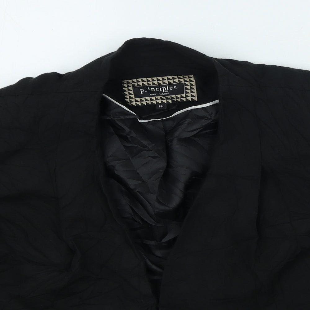 Principles Womens Black V-Neck Viscose Cardigan Jumper Size 8