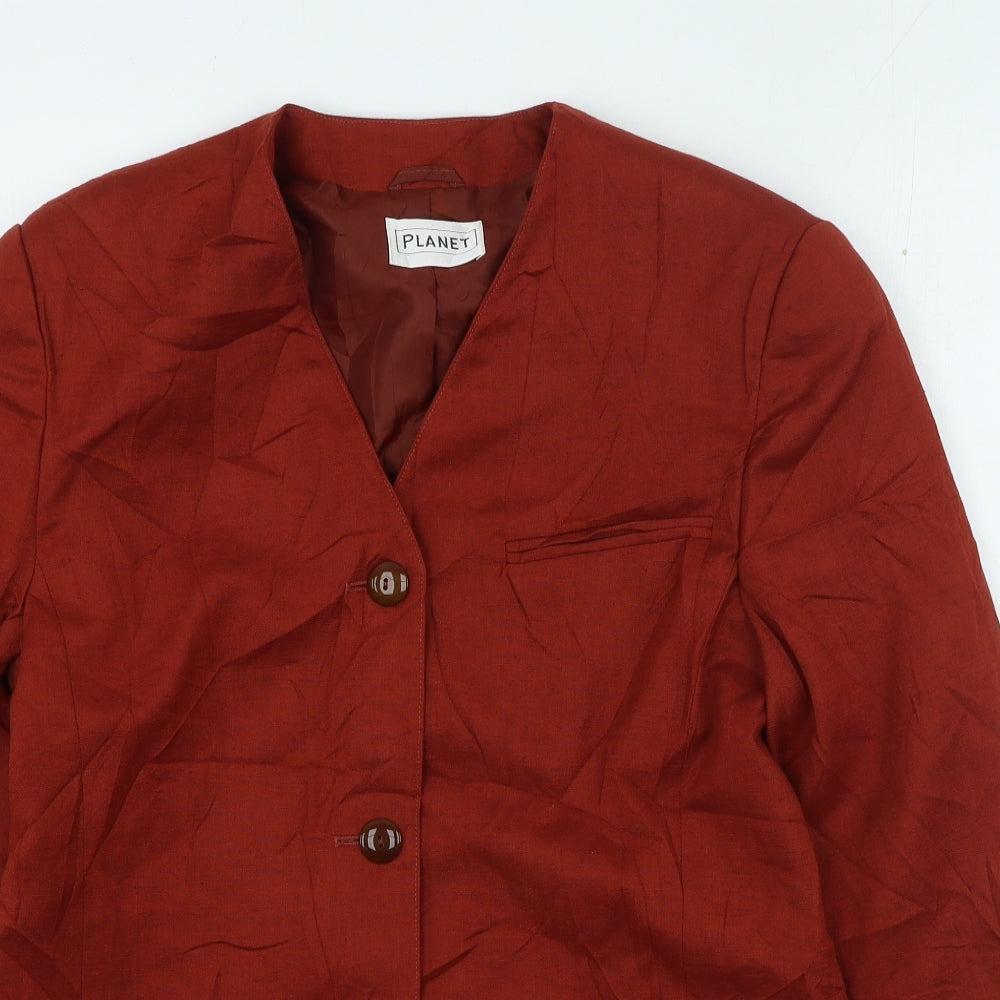 Planet Womens Orange Jacket Size 10