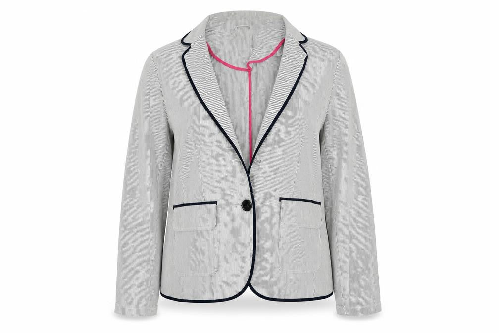 George Womens Blue Striped Jacket Size 18