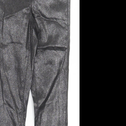 Next Womens Black Polyurethane Jegging Trousers Size 8 L28 in Regular