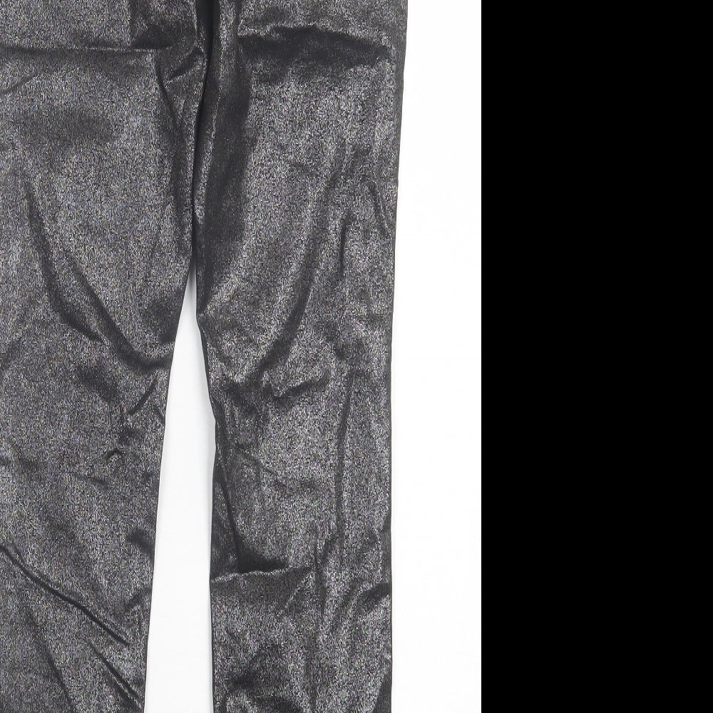 NEXT Womens Black Polyurethane Jegging Trousers Size 8 L28 in Regular