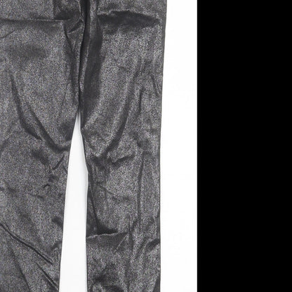 Next Womens Black Polyurethane Jegging Trousers Size 8 L28 in Regular