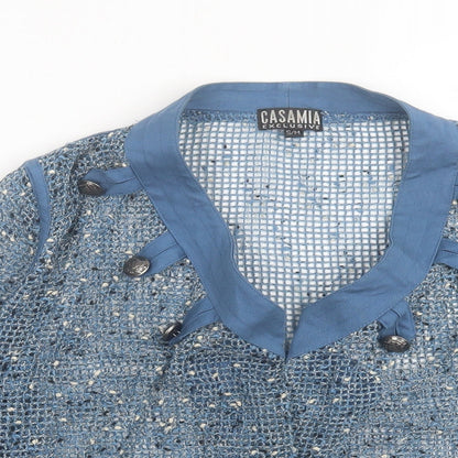 Preloved Casamia Womens Blue V-Neck Polyester Cardigan Jumper Size S - Detail