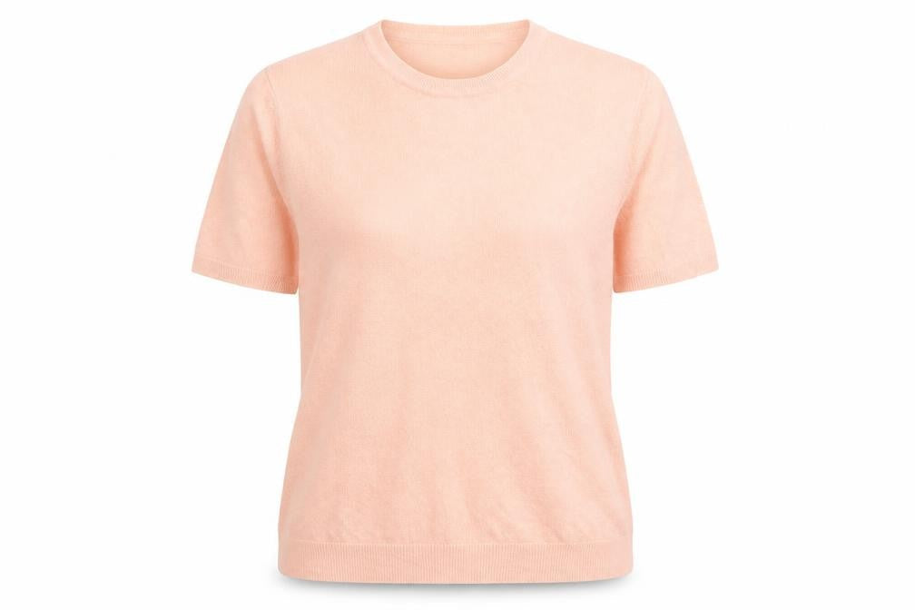 Bonmarché Womens Pink Acrylic Basic T-Shirt Size 18 Crew Neck